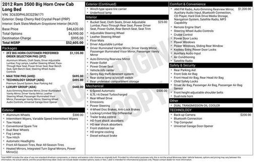 2012 RAM 3500 Big Horn