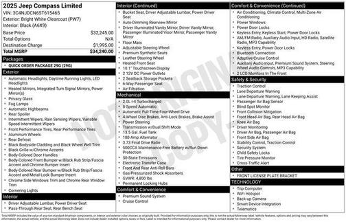 Bright White Clearcoat 2025 Jeep Compass Limited