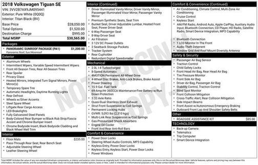 2018 Volkswagen Tiguan 2.0T SE