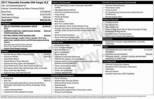 2017 Chevrolet Corvette Z06