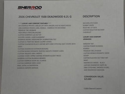 Summit White 2026 Chevrolet Silverado 1500 RST