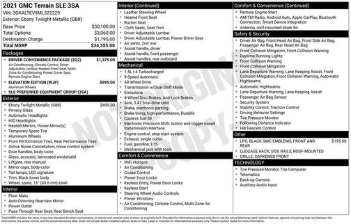 Ebony Twilight Metallic 2021 GMC Terrain SLE