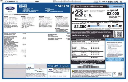 Oxford White 2024 Ford Edge SEL
