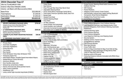 Blue Glow Metallic 2024 Chevrolet Trax LT
