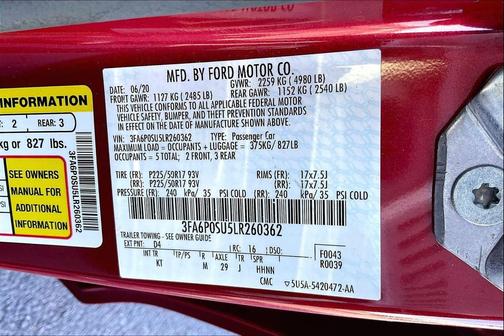 2020 Ford Fusion Plug-In Hybrid Titanium