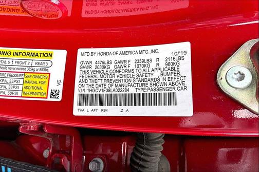 San Marino Red 2020 Honda Accord Sport 1.5T