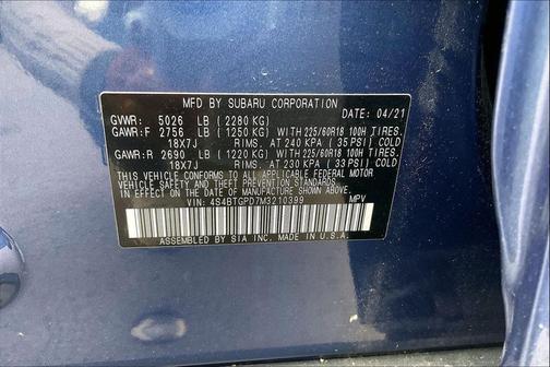 2021 Subaru Outback Touring XT