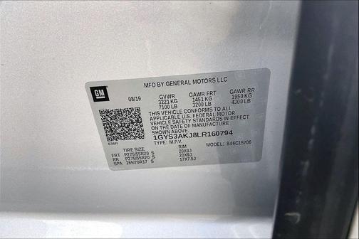 Radiant Silver Metallic 2020 Cadillac Escalade Base