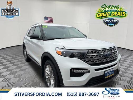Star White Metallic Tri-Coat 2023 Ford Explorer Limited