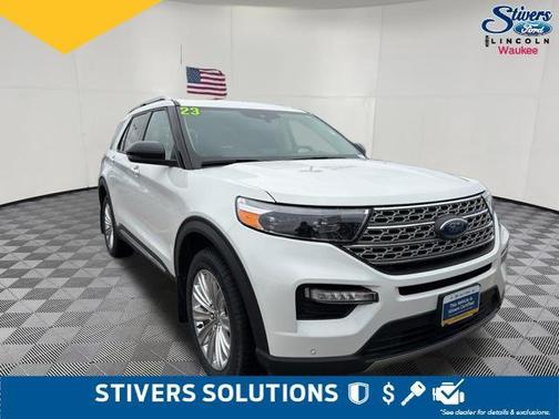 Star White Metallic Tri-Coat 2023 Ford Explorer Limited
