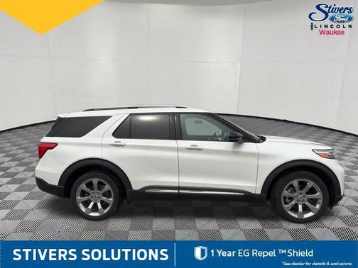 Star White Metallic Tri-Coat 2020 Ford Explorer Platinum