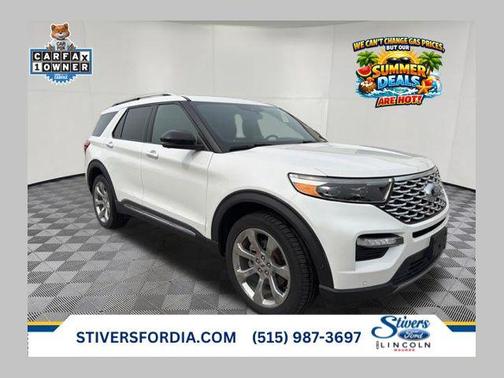 Star White Metallic Tri-Coat 2020 Ford Explorer Platinum