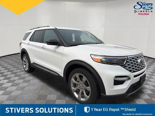 Star White Metallic Tri-Coat 2020 Ford Explorer Platinum
