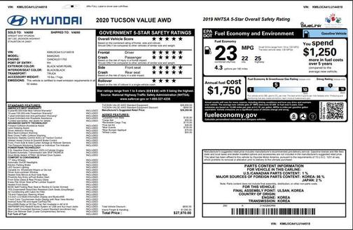 Black Noir Pearl 2020 Hyundai TUCSON Value