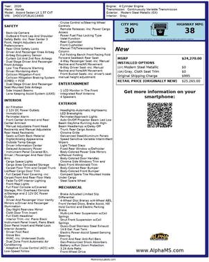 2020 Honda Accord LX 1.5T