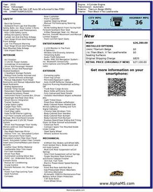 2015 Volkswagen Passat 1.8T Auto SE w/Sunroof & Nav