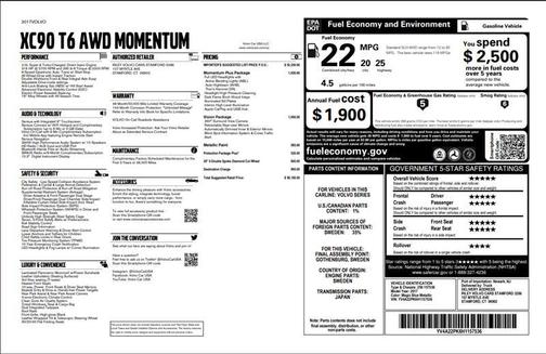 2017 Volvo XC90 T6 Momentum