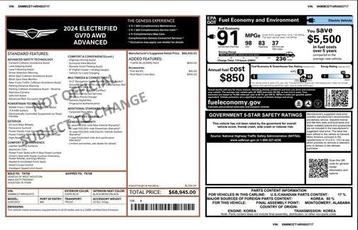 2024 Genesis Electrified GV70 Advanced AWD