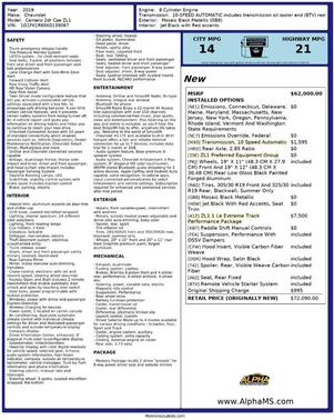 2019 Chevrolet Camaro ZL1