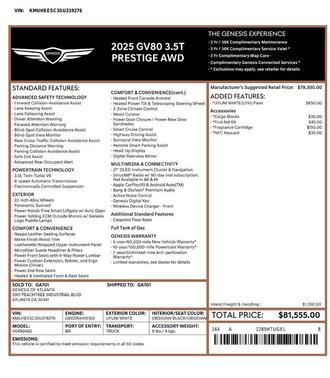 2025 Genesis GV80 3.5T