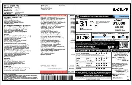 Wolf Gray 2024 Kia K5 GT-Line