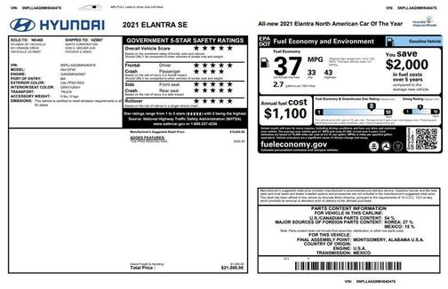 2021 Hyundai ELANTRA SE