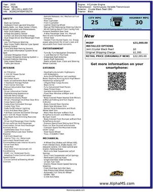 Crystal Black Pearl 2025 Honda HR-V EX-L