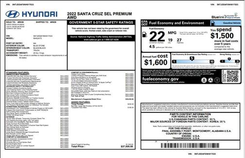 2022 Hyundai SANTA CRUZ SEL Premium