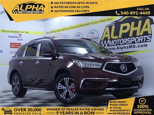 Burgundy 2018 Acura MDX 3.5L