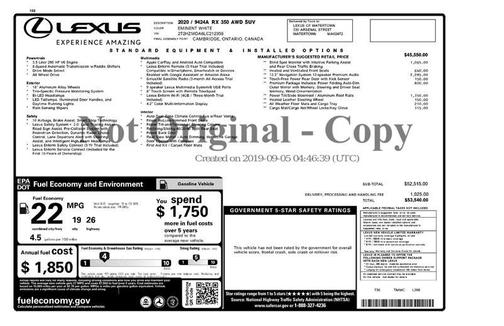 2020 Lexus RX 350 Base