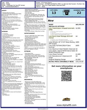 2016 Dodge Challenger SRT Hellcat