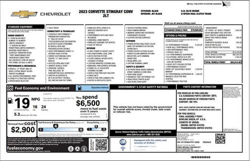 2023 Chevrolet Corvette Stingray w/2LT