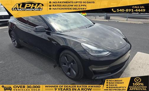 Solid Black 2023 Tesla Model 3 Standard Range