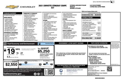 2021 Chevrolet Corvette Stingray w/2LT