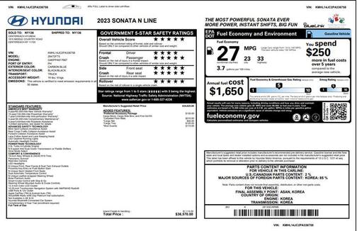 Carbon Blue 2023 Hyundai SONATA N Line