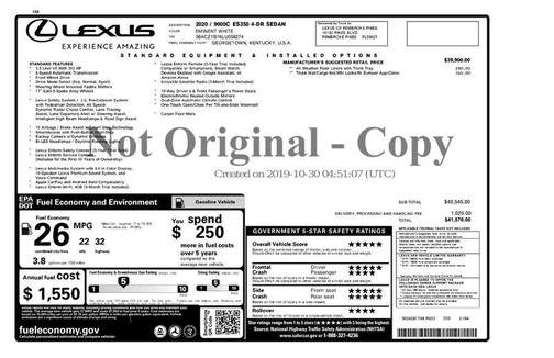 2020 Lexus ES 350 Base