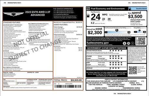 2023 Genesis GV70 2.5T AWD