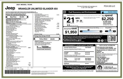 2021 Jeep Wrangler Unlimited Islander 4x4