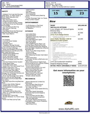 2017 Jaguar XJ XJL Supercharged