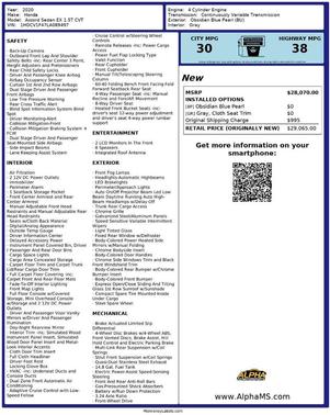 2020 Honda Accord EX 1.5T