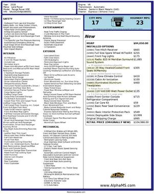 2018 Land Rover Range Rover 3.0L Supercharged HSE