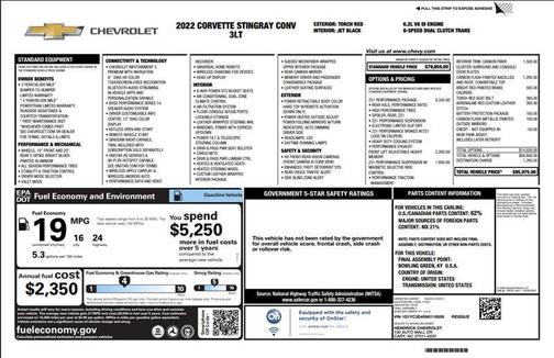 2022 Chevrolet Corvette Stingray w/3LT