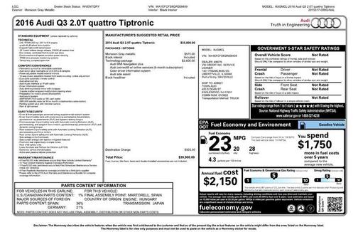 2016 Audi Q3 2.0T Premium Plus