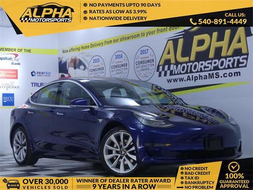 Deep Blue Metallic 2018 Tesla Model 3 Long Range