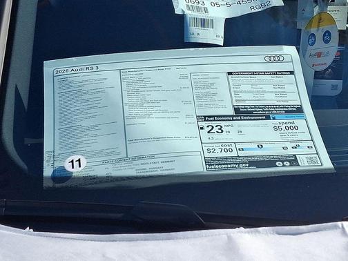 mythos black metallic 2026 Audi RS 3 TFSI quattro S tronic