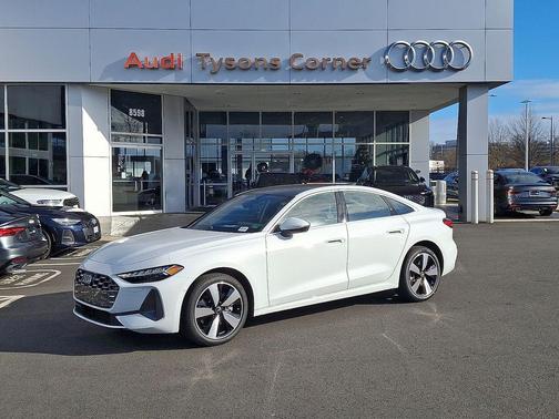 Glacier White Metallic 2025 Audi A5 Premium Plus TFSI quattro S tronic Hatchback