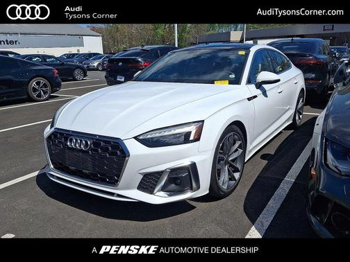 Glacier White Metallic 2023 Audi A5 Sportback 45 S Line Premium Plus