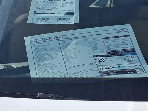 Glacier White Metallic 2026 Audi Q7 55 Prestige