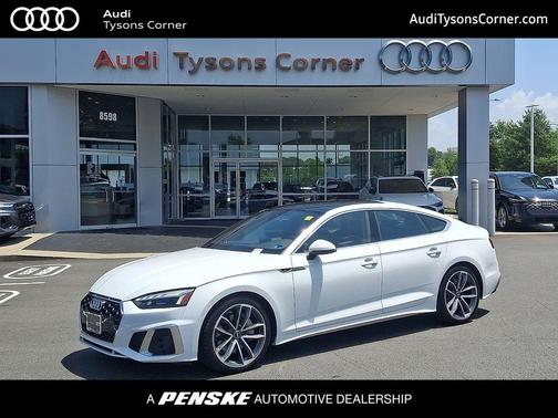 Glacier White 2024 Audi A5 Sportback 45 S Line Premium Plus