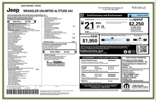 2020 Jeep Wrangler Unlimited Sport Altitude